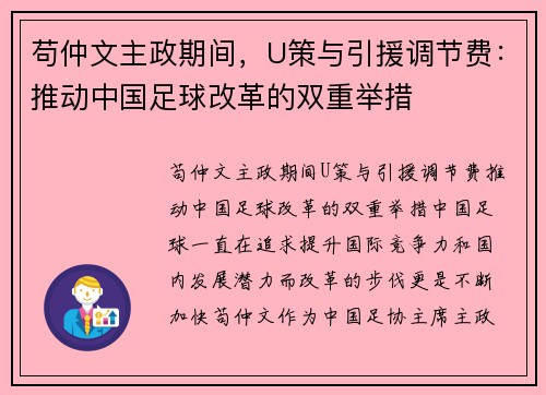 苟仲文主政期间，U策与引援调节费：推动中国足球改革的双重举措