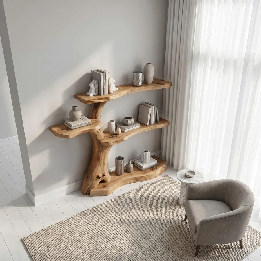 Rustic Corner Tree Bookshelf Kids Room Nursery