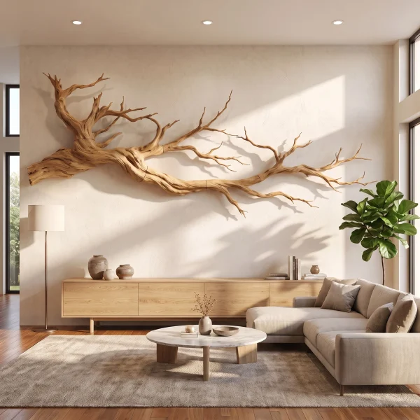 Abstract Tree Limb Solid Wood Wall Art Artistic Interior Accent