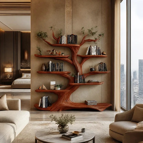 Arborelle Sculpted Solid Wood Tree Bookshelf