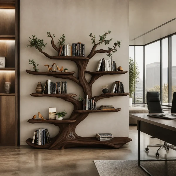 Arborelle Sculpted Solid Wood Tree Bookshelf