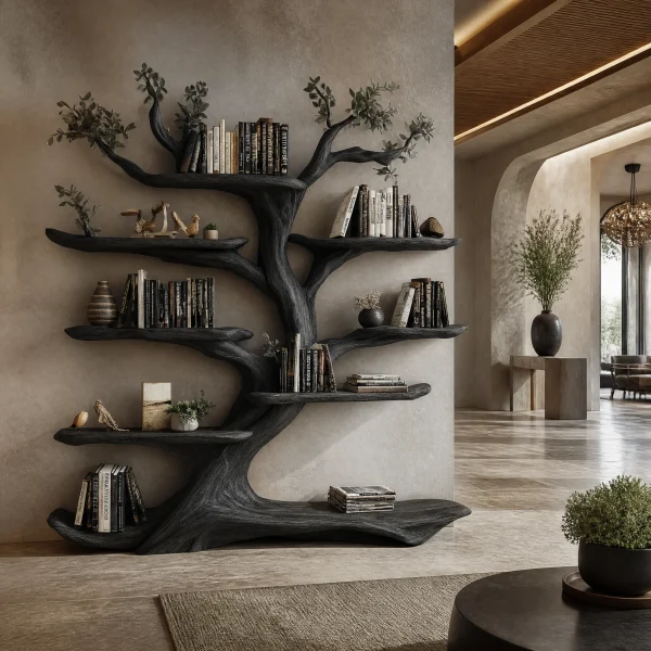 Arborelle Sculpted Solid Wood Tree Bookshelf