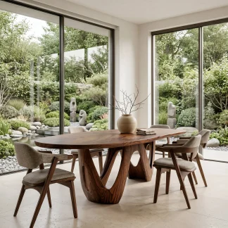 Artistic W-shape Leg Dining Table For Contemporary Dining Room