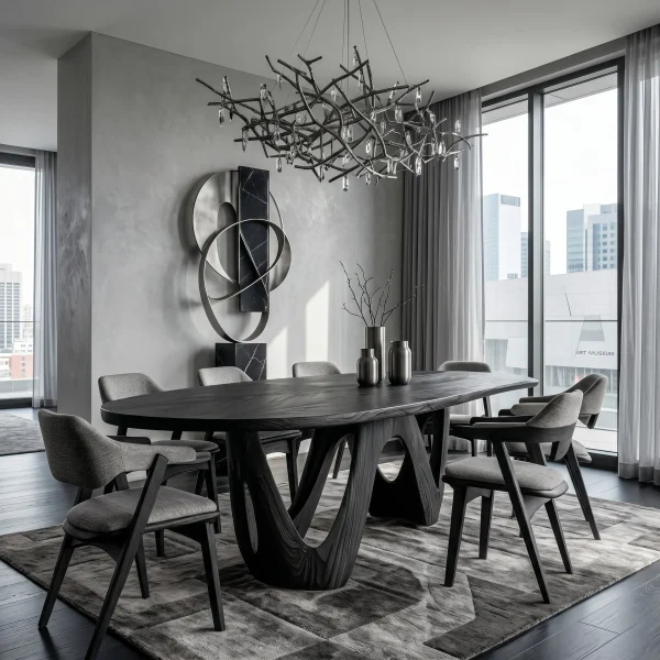 Artistic W-shape Leg Dining Table For Contemporary Dining Room