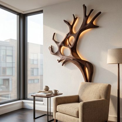 Artistic Wooden Wall Light For Home Decor