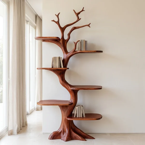Ashgrove Handcrafted Solid Wood Tree Bookshelf