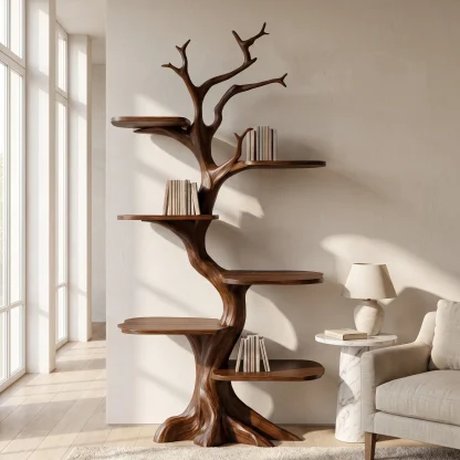 Ashgrove Handcrafted Solid Wood Tree Bookshelf
