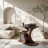 Audelle Fluid Form Solid Wood Record Player Stand