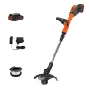 BLACK+DECKER 20V Max Cordless Trimmer/Edger With Easy Feed, 12-Inch, 2 Batteries - LSTE520