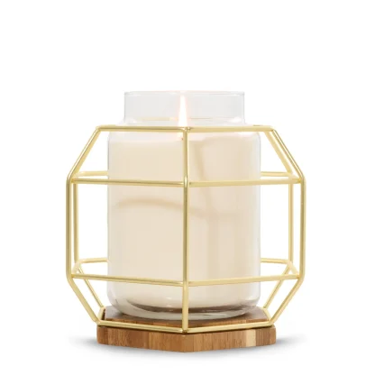 Caged Jar Candle Holder - Gold