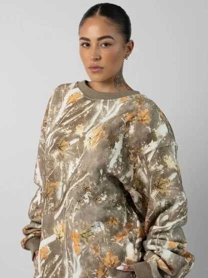 Camouflage Print Crewneck Sweatshirt