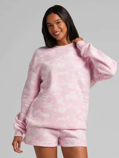 Camouflage Print Crewneck Sweatshirt