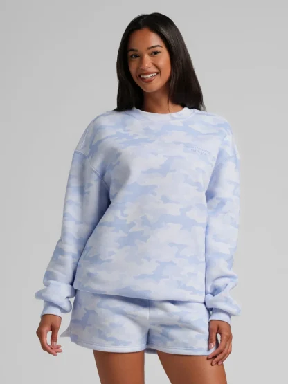 Camouflage Print Crewneck Sweatshirt