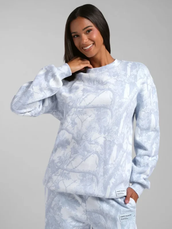 Camouflage Print Crewneck Sweatshirt