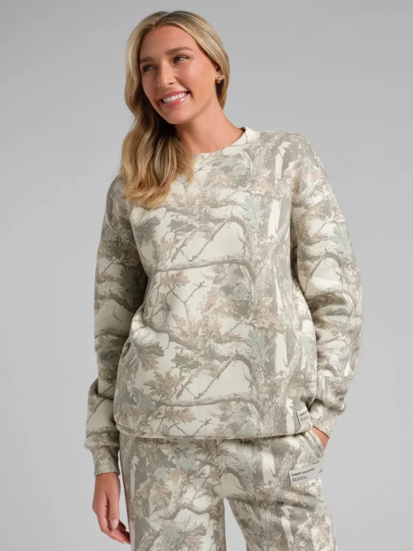 Camouflage Print Crewneck Sweatshirt