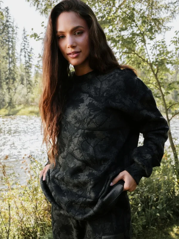 Camouflage Print Crewneck Sweatshirt