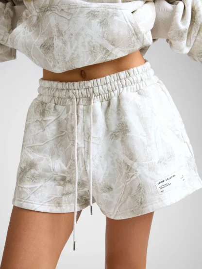 Camouflage Print Lounge Shorts - White Oak