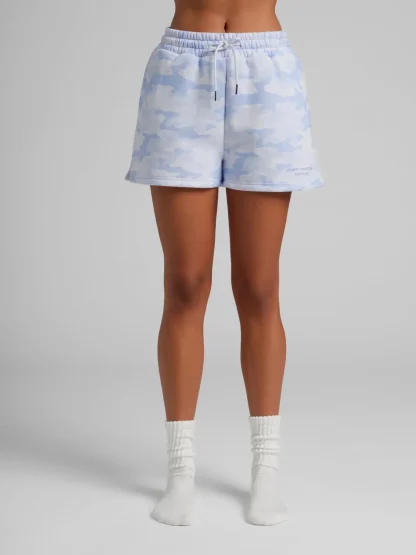 Camouflage Print Lounge Shorts - White Oak