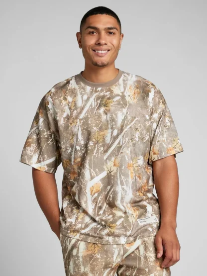 Camouflage Print T-Shirt - White Oak