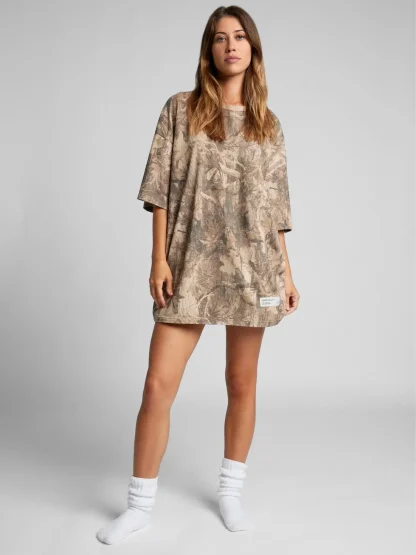 Camouflage Print T-Shirt - White Oak