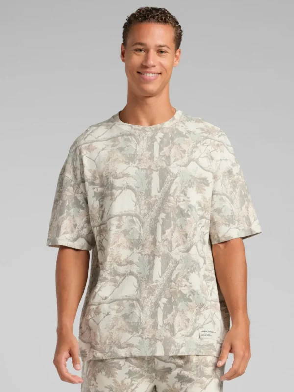 Camouflage Print T-Shirt - White Oak