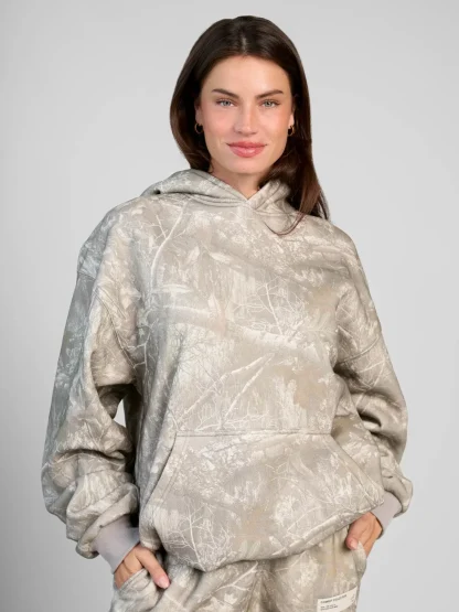 Camouflage Pullover Hoodie - Silver Birch