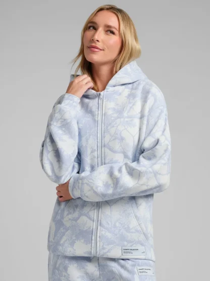 Camouflage Zip Hoodie - Rosewood