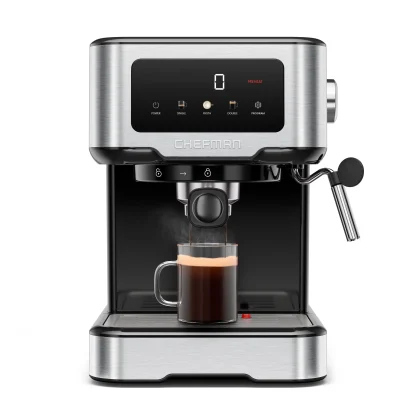Chefman CraftBrew Espresso Machine With Steam Wand, Touch Controls, Stainless Steel - RJ54-SS-15-D