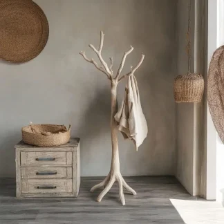 Coat Rack Wood Standing Tree Branch Decorative Hooks