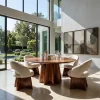 Contemporary Architectural Base Round Dining Table For Dining Room
