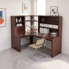 Contemporary Corner Desk With Built In Bookcase For Workspace