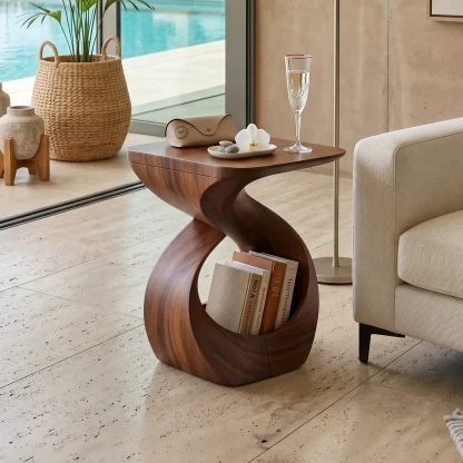 Contemporary Curved End Table For Apartment Interior Design
