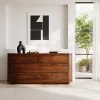 Contemporary Curved Six Drawer Dresser For Bedroom
