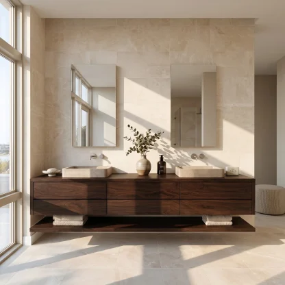 Contemporary Floating Bathroom Vanity With Multiple Drawers For Bathroom