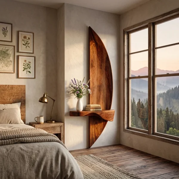Contemporary Floating Shelf Sculptural For Entryway