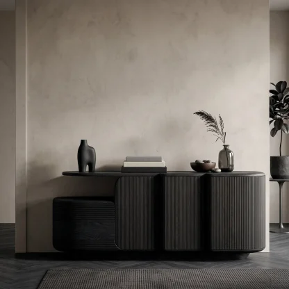Contemporary Fluted Storage Sideboard For Entryway