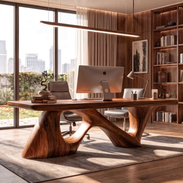 Contemporary Halloween Desk With Flowing Sculptural Legs For Home Office