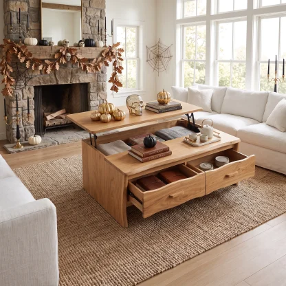 Contemporary Halloween Lift Top Coffee Table City Apartment