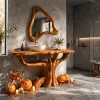 Contemporary Halloween Single Bathroom Vanity With Branch Inspired Base For Bathroom