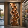 Contemporary Live Edge Wine Rack For Wine Cellar