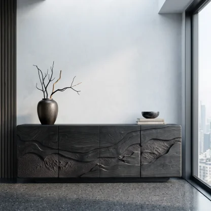 Contemporary Nature Carved Sideboard For Foyer