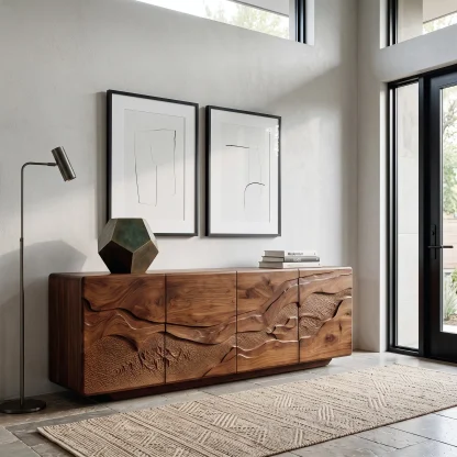Contemporary Nature Carved Sideboard For Foyer