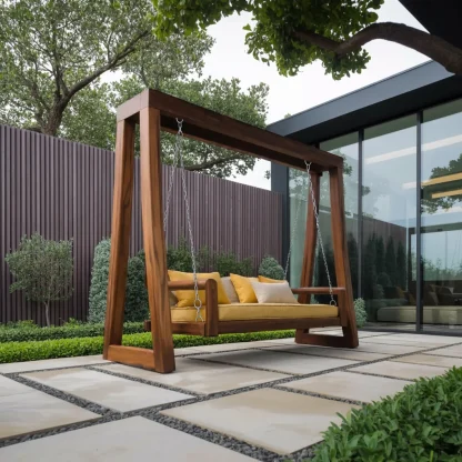 Contemporary Outdoor Swing Bench For Garden Patio Relaxation