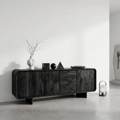 Contemporary Rounded Storage Sideboard For Living Room