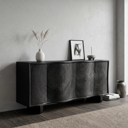 Contemporary Sculpted Front Sideboard For Living Room