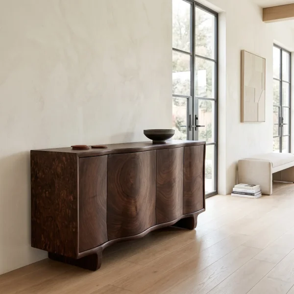Contemporary Sculpted Front Sideboard For Living Room