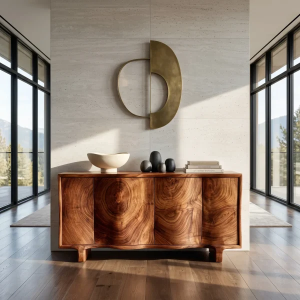 Contemporary Sculpted Front Sideboard For Living Room