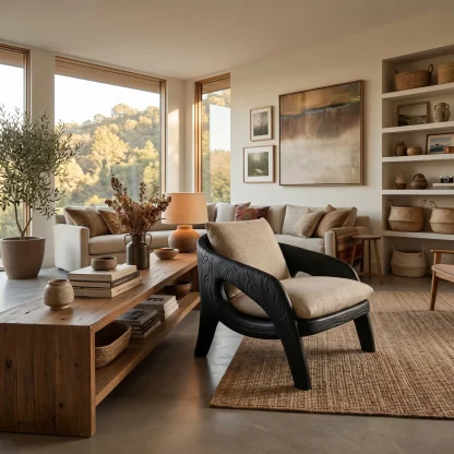 Contemporary Sculptural Lounge Chair For Living Room
