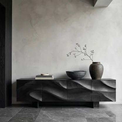 Contemporary Sculptural Wave Sideboard For Dining Room