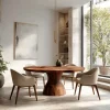 Contemporary Tapered Base Round Dining Table For Dining Room